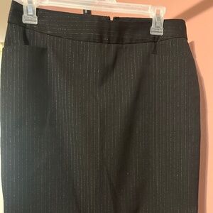 EUC Express Design Studio Silver Metalic Pinstripe Pencil Skirt